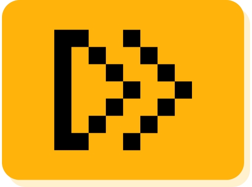 Image of a yellow icon with a black double arrow icon for Fuse Fleet Claims Management.