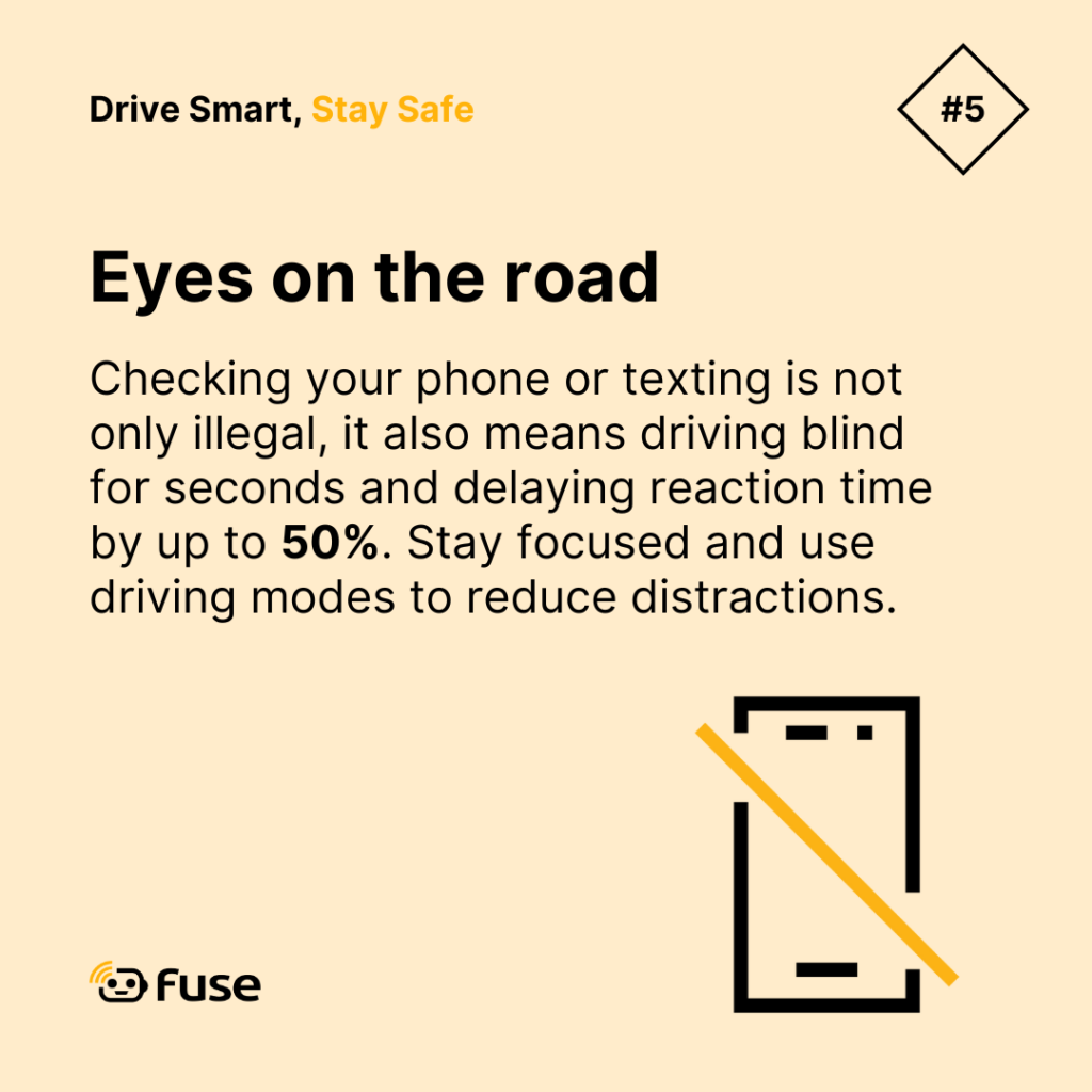 Fuse Fleet Safety Tip 5 - Eyes on the Road image.