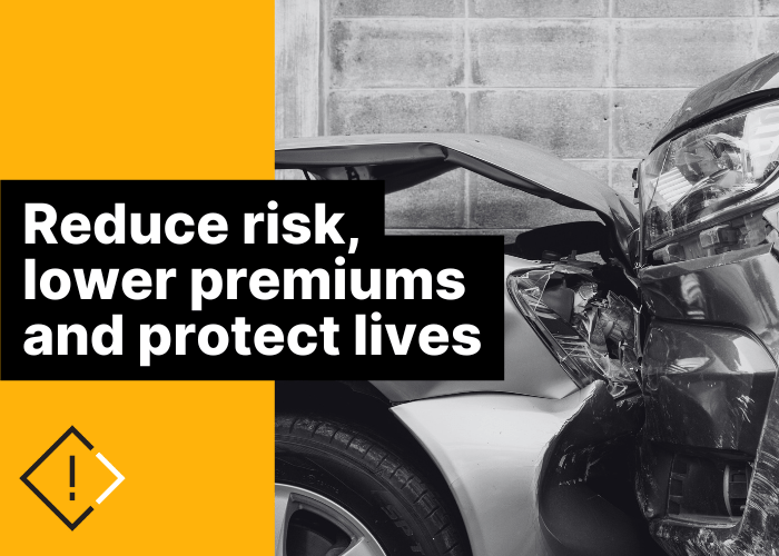 Heading for the Fuse Fleet Blog - Reduce risk including an image of two cars damaged from a car collision.