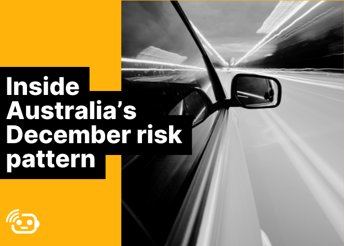 December road risk with image of car driving on motorway