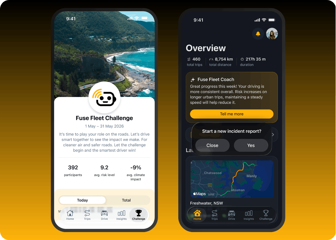Images of Fuse Fleet App - Challenge and File a Claim screens