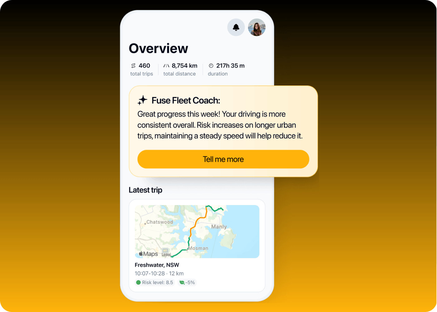 Image of the Fuse Fleet Drive App - Coach Screen
